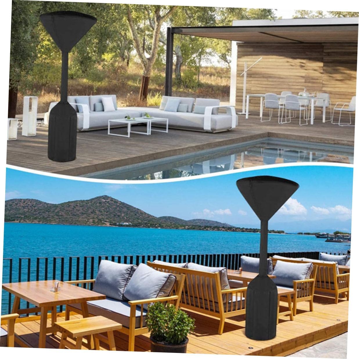 Outdoor Heater Cover Waterproof Oxford Cloth Standing Patio Heater Cover 241X86X48Cm Protective Dustproof Sunproof for Outdoor Use