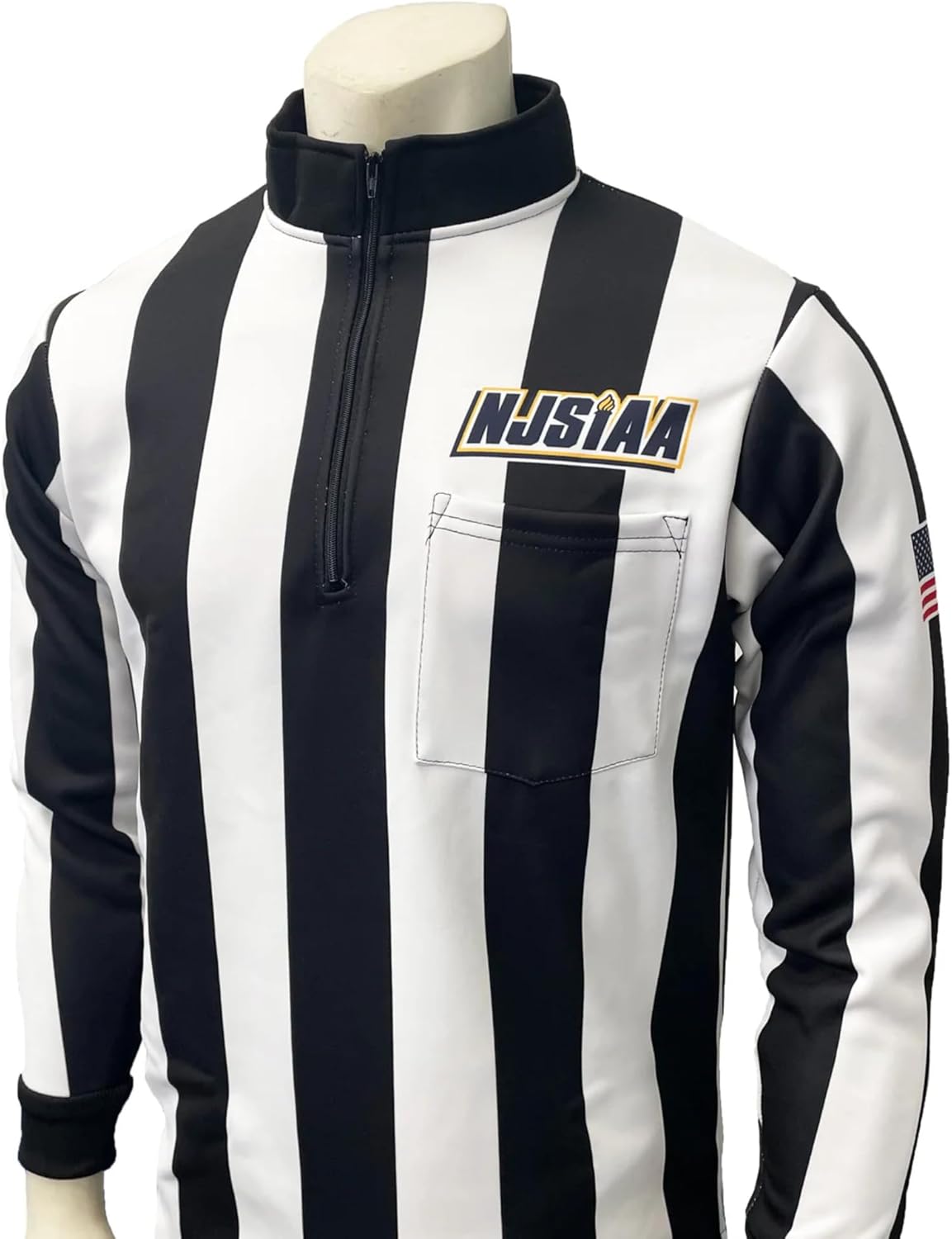 Smitty | USA-730-NJ | NJSIAA Men's Referee Foul Weather Long Sleeve Shirt Football Official Lacrosse USA Flag New Jersey
