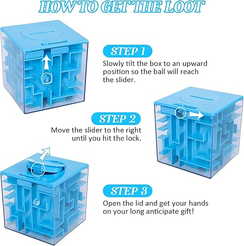 Miniatura 3 de Caja de rompecabezas de laberinto de dinero para niños y adultos, caja de regalo perfecta para guardar dinero (10 unidades)