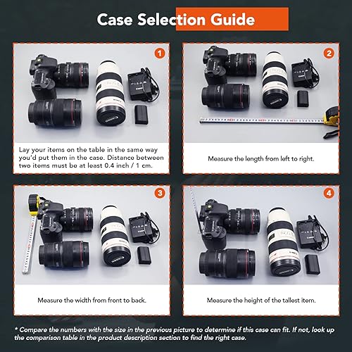 Miniatura 9 de Lykus HC-3010 - Funda rígida impermeable con inserto de espuma personalizable, tamaño interior de 11.81 x 7.87 x 4.72 pulgadas, adecuado para