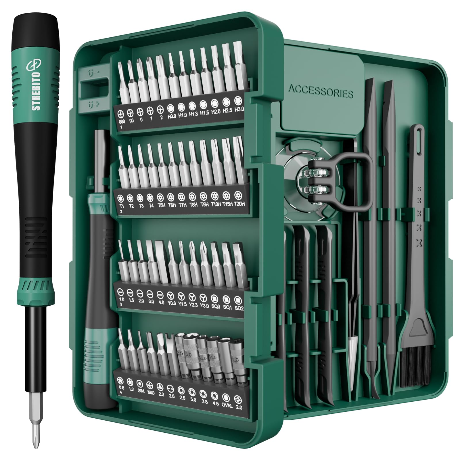 64PCS Mini Precision Screwdriver Set with Torx, Triwing, Pentalobe