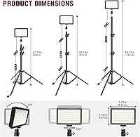 Vista 3 de Kit de Iluminación para Fotografía Luz de Video LED Regulable 5600K USB para Estudio de Video y Transmisión con Soporte de Trípode Ajustable