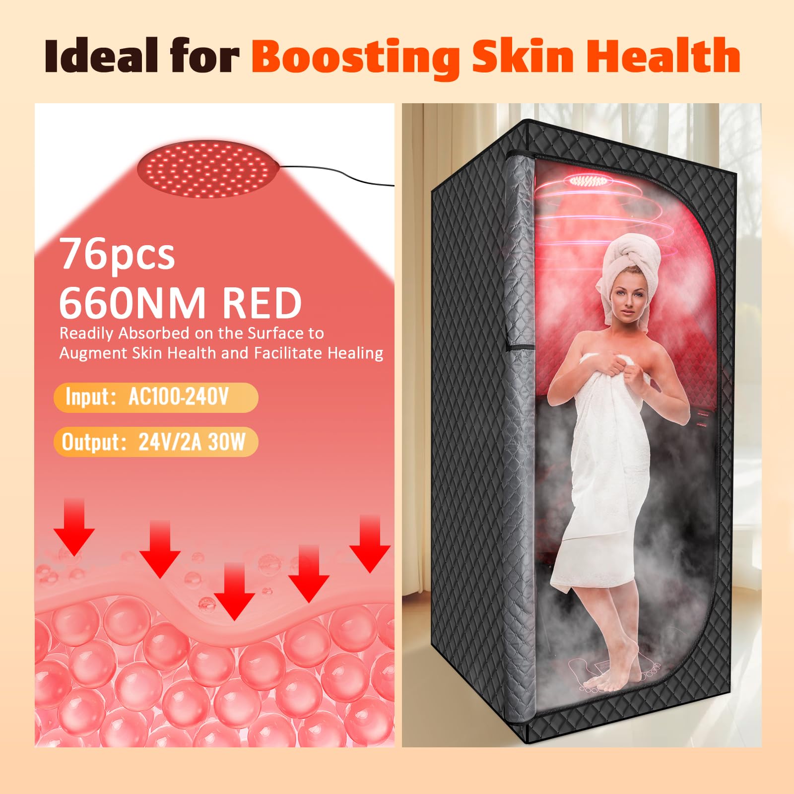 Portable Infrared Sauna Tent – Home Spa For Relaxation, Detox & Pain Relief With Heating Pads & Chair
