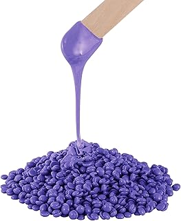 Hard Wax Beads, 1.5 lb Scented Brazilian Waxing Bead for Sensitive Skin, Stripless Coarse Hair Removal Waxing Bead for Bikini Line, Body, Face, Arms, Legs, Back, Chest, 10 Wooden Sticks