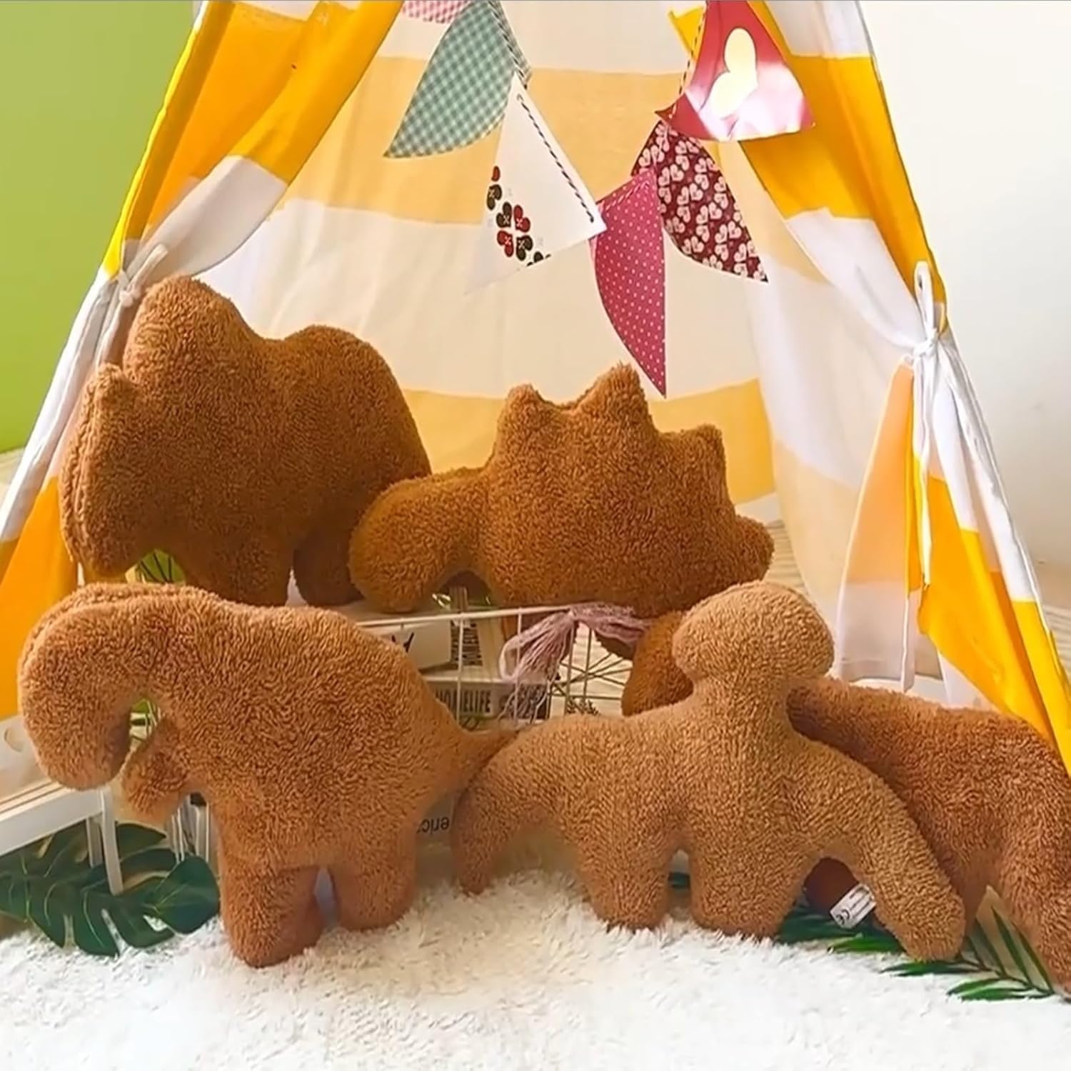2er-Set Dino Nugget Kissen – Süße Plüsch-Dinosauriermotive, Weich & Kuschelig Für Kinderzimmer & Geschenke