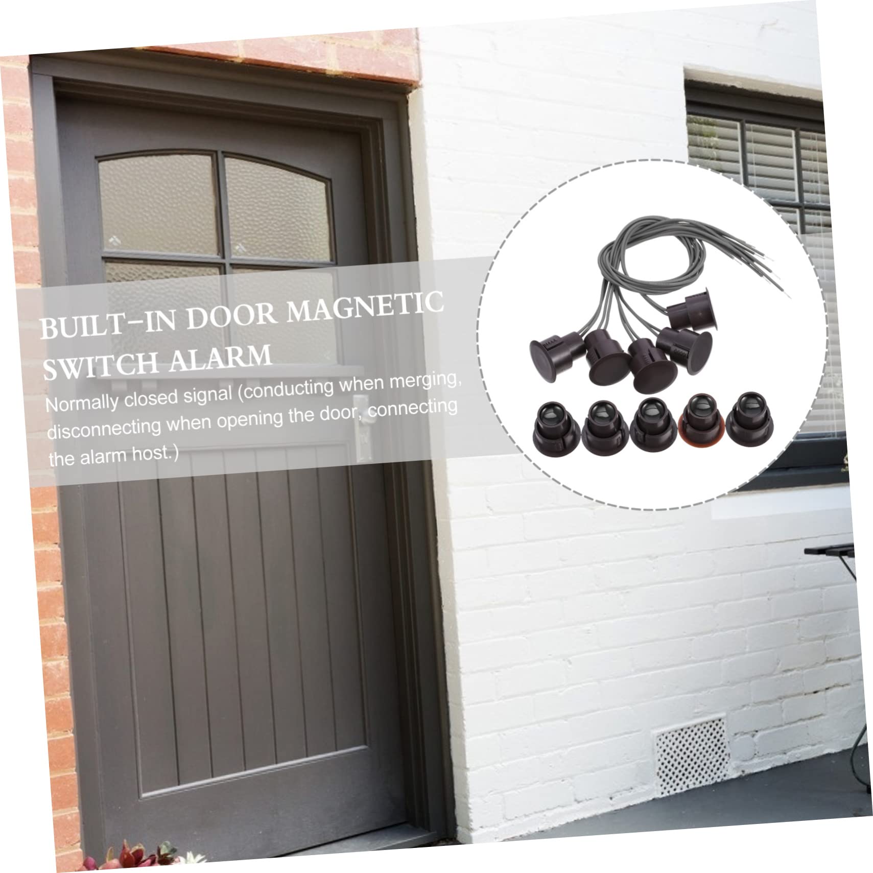 3 Set Sensore Di Contatto Della Porta E Della Finestra Finestre Magnetico Sensori Magnete Interruttori Interruttore Allarme Porta Allarme Di Sicurezza Plastica Black 5 Pezzi*3