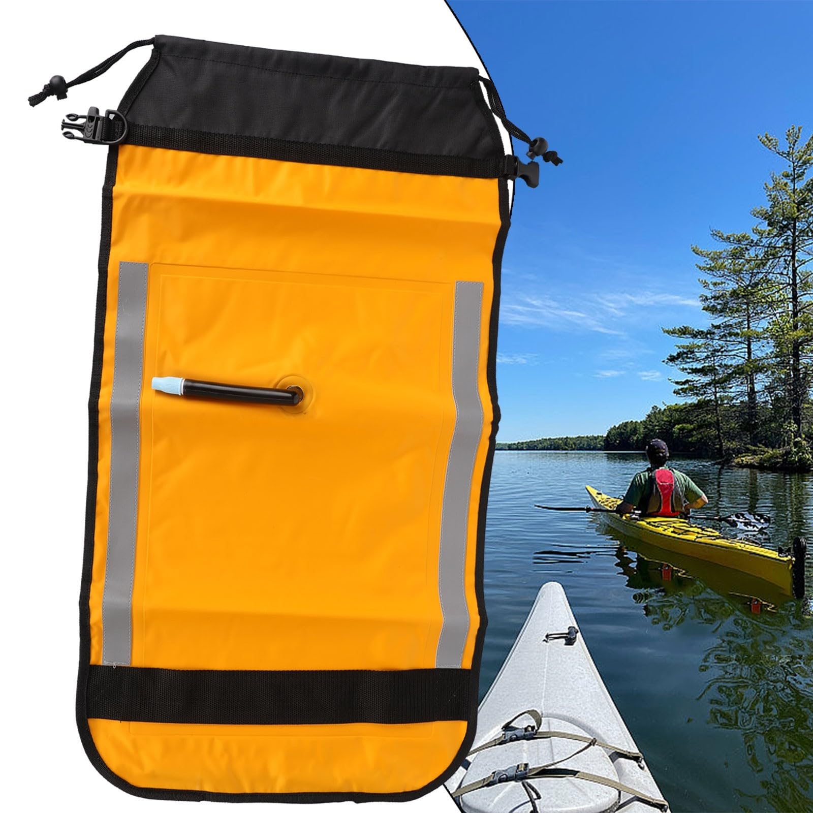 Self Rescue Paddle Float Bag für Kajak Kanu Boot mit aufblasbarem Design und Schnellverschluss-Schnallenverschluss