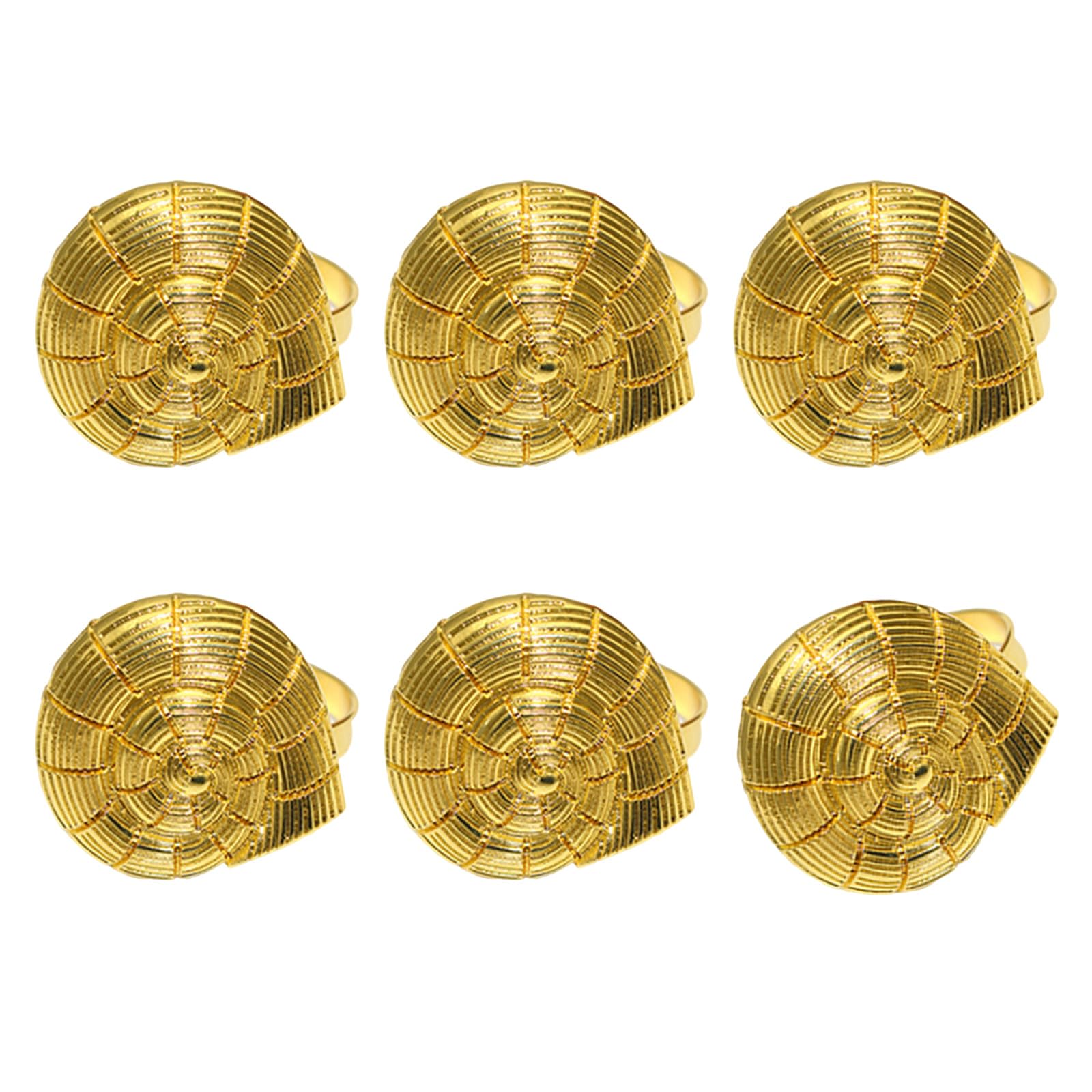 Recyclable Metal Napkin Circlets Highlighting Cowrie Echinoderm Theme Coastal Dinnerware for Modern Kitchens Coastal Residence Dining Deck