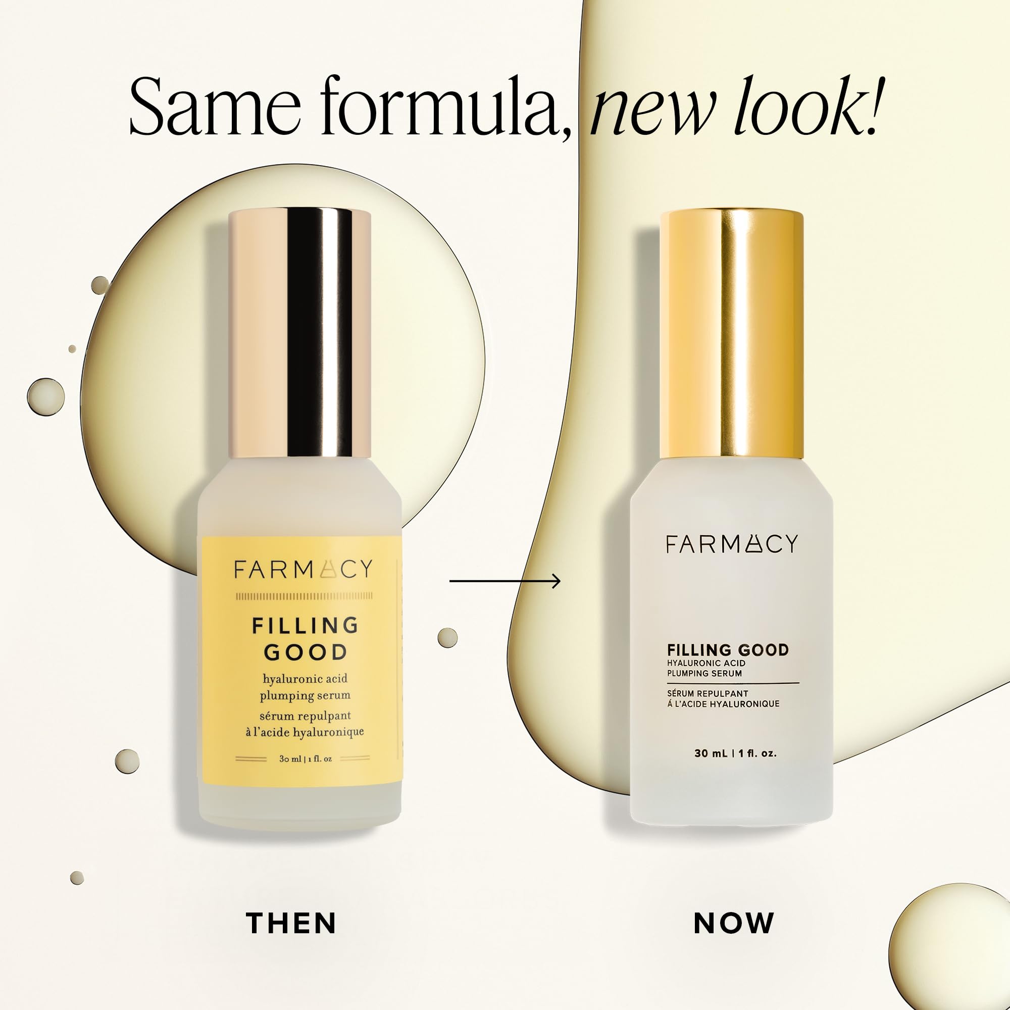 Farmacy Beauty Filling Good Hyaluronic Acid Serum for Face - Sérum facial anti-âge aux peptides de collagène végétaliens