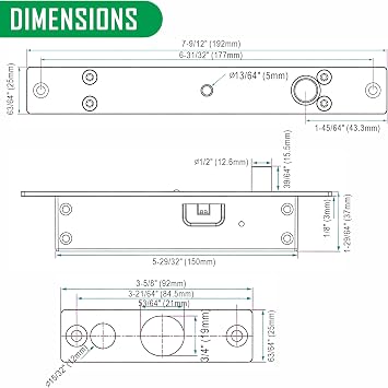 UHPPOTE Electric Drop Bolt Lock Deadbolt Fail Secure DC12V w/LED Indicator | for Door Access Control System