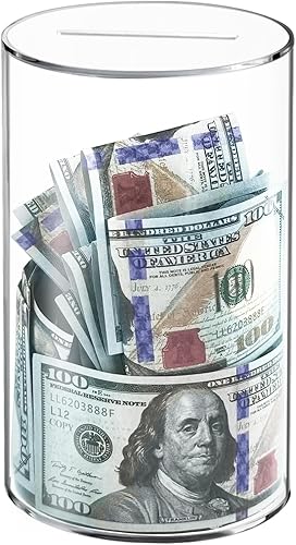 Alcancía transparente para adultosniños, caja de dinero de acrílico sin abrir para ahorrar dinero en efectivo, debe romperse para abrir, tarro de