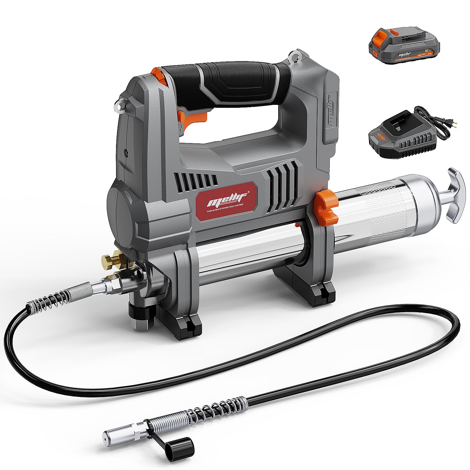 Cordless Grease Gun Kit Compatible with Dewalt 20V MAX Battery, 10000 PSI 5-Speed Grease Gun w/ 20V 2.0Ah Battery and Charger, 31In Flexible Hose, Ideal for Machinery Automotive Maintenance
