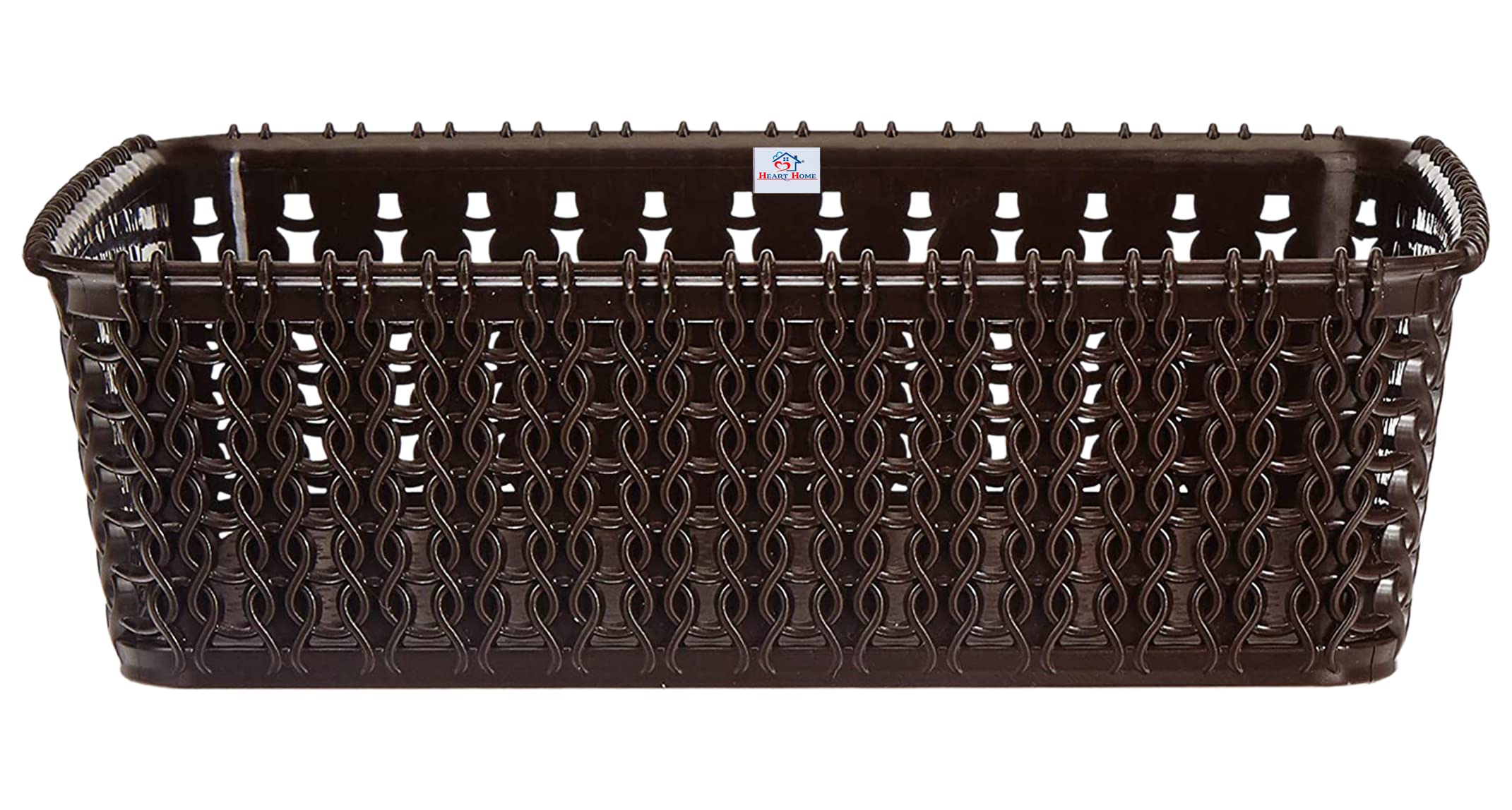 Heart Home Multiuses Small M 15 Plastic Tray/Basket/Organizer Without Lid (Brown) (B09MM357VH) Amazon Price History, Amazon Price Tracker