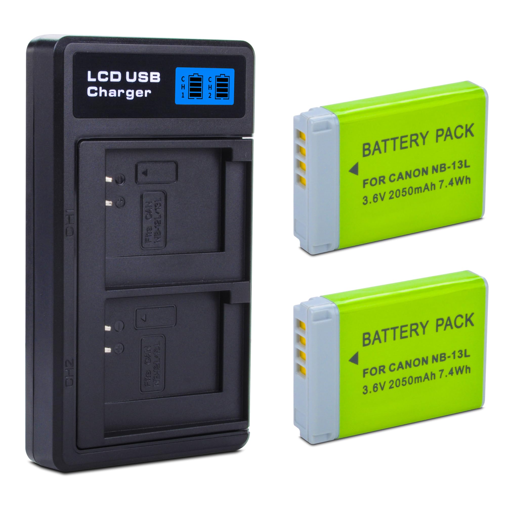 Amazon.com: 2-Pack NB-13L Battery with Dual Charger for Canon