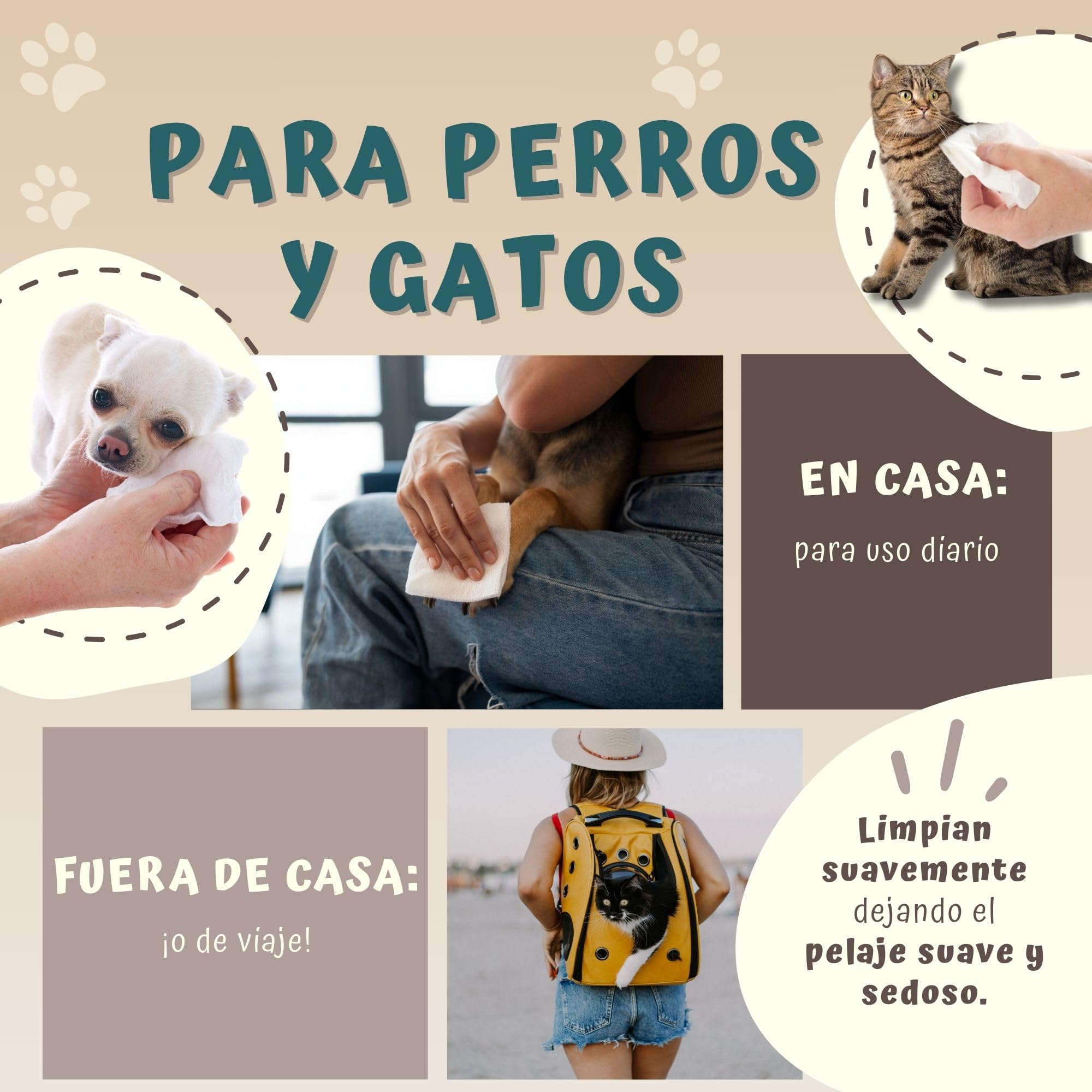 Beauty Case Toallitas para Mascotas 480 uds (12x40) - Toallitas Higiene Perro y Gato Extra Suaves, Hipoalergénicas, Desodorizantes y Sin Enjuague - Aroma Almizcle Blanco