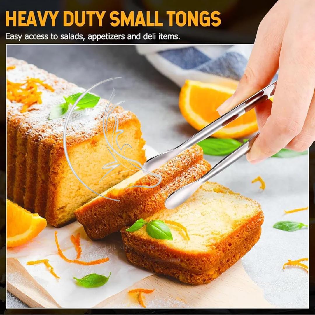 Mini Stainless Steel Serving Tongs - Perfect for Parties! -6