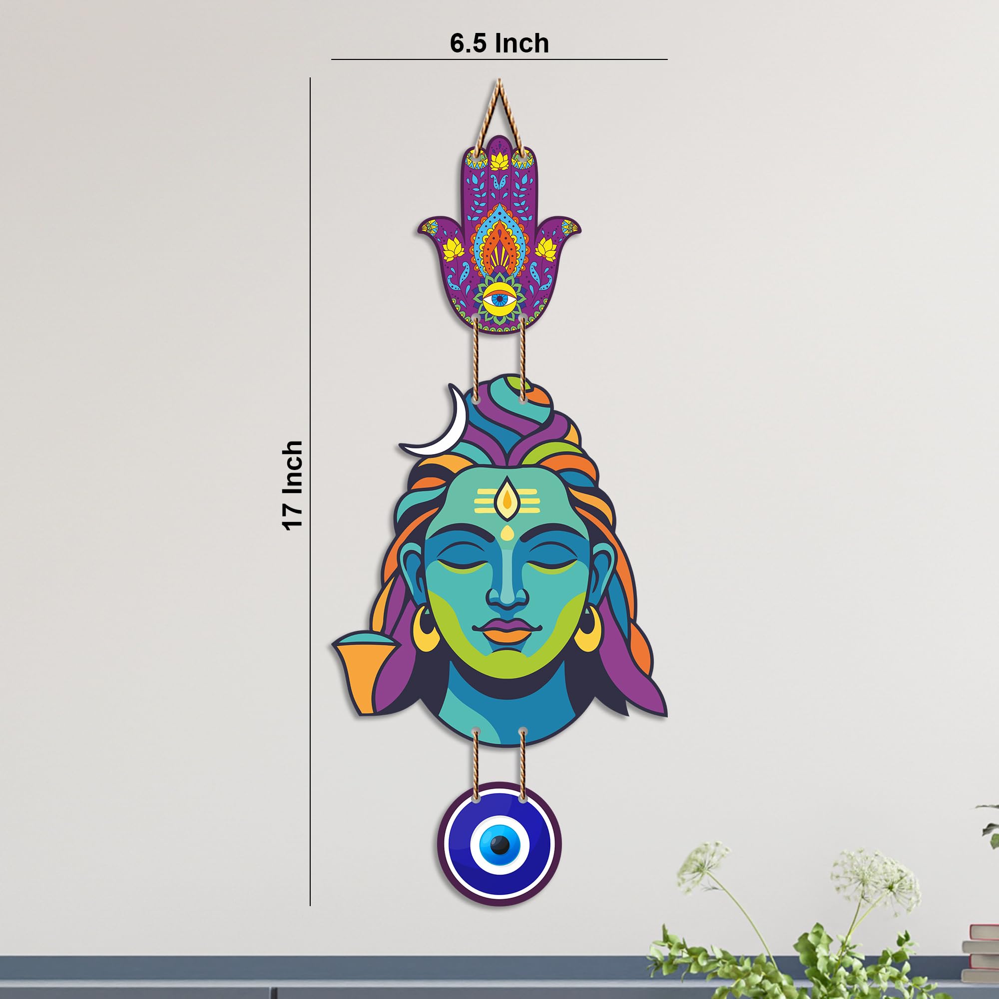 Lord Shiva Evil Eye Wall Hanging - Spiritual Home Decor -6
