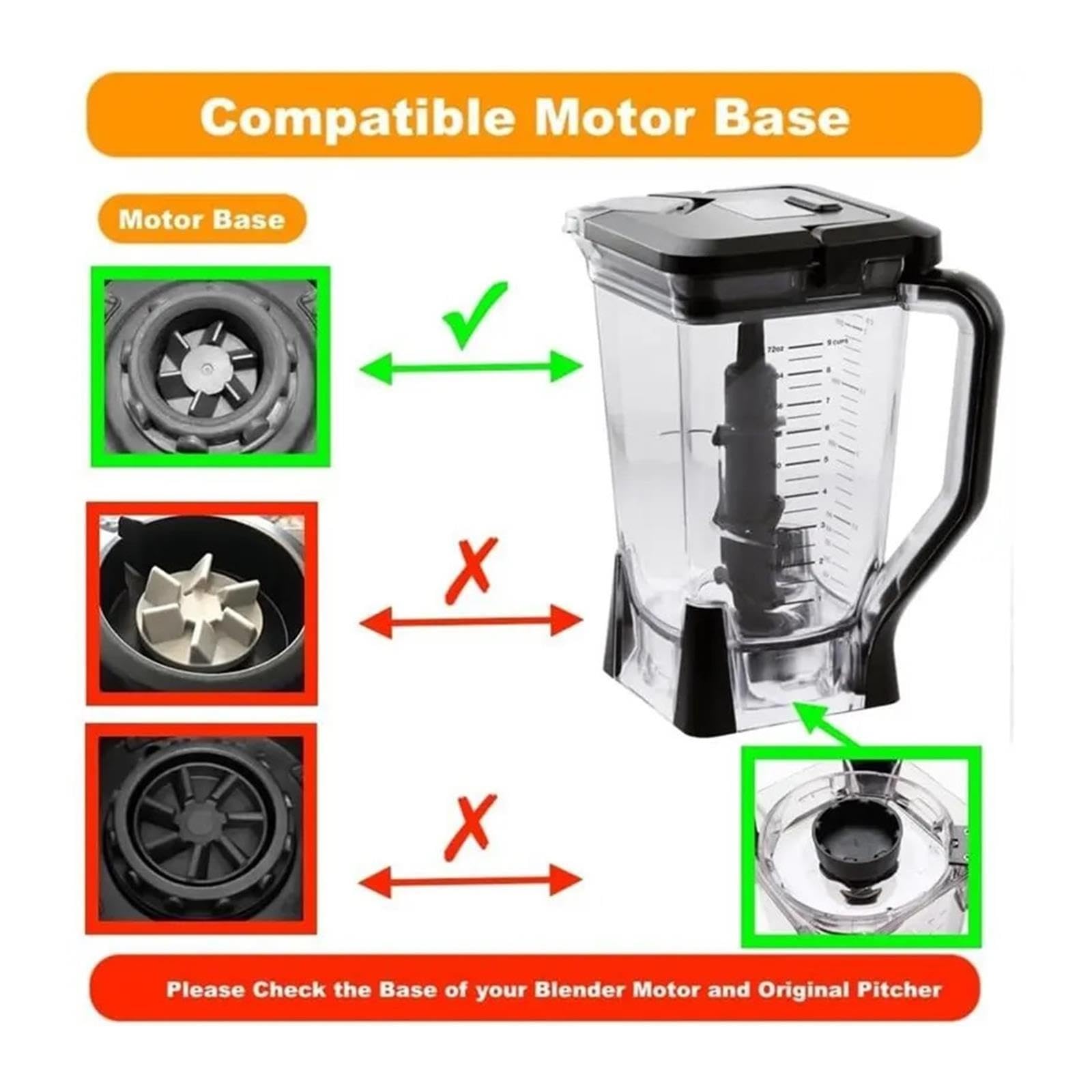 Genérico Jarra de licuadora XL de 72 oz con Tapa Compatible con Ninja BL660