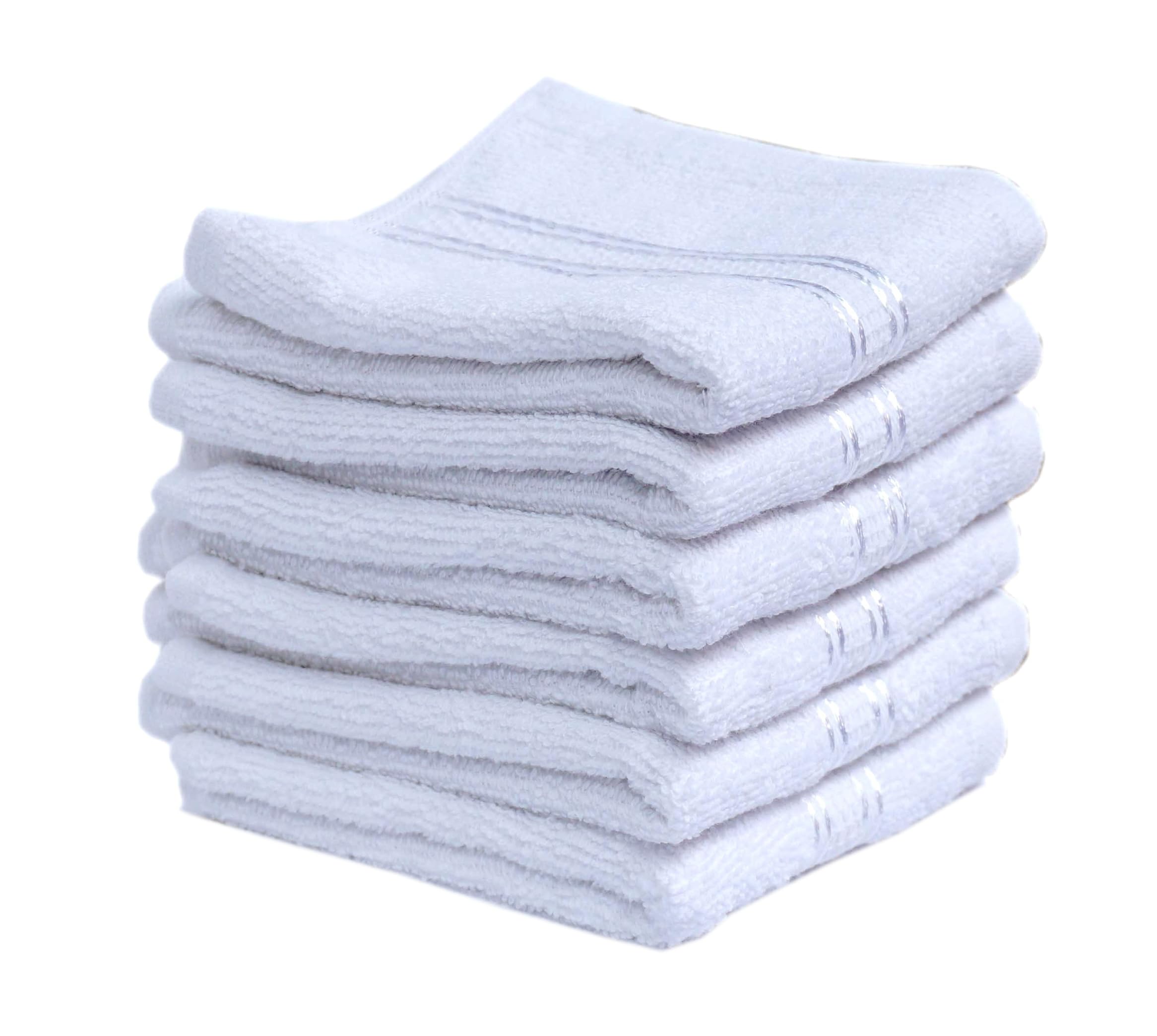Space Fly White Color 500 GSM Cotton Face Towel for Women | Soft Towel for Face | Baby face Towels Newborn | Soft Hand Napkins for Women | Small Towel | Face Towel Set (25 x 25, 6)
