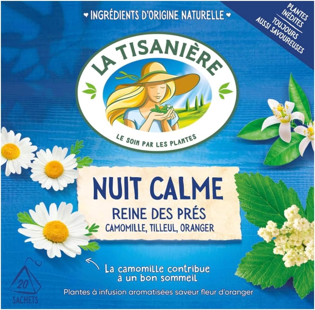 La Tisaniere Nuit Calme Tea - 20 Counts (French Tisane(Tranquil Night)) - Pack of 3