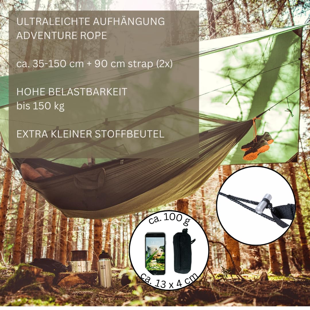 AMAZONAS Ultra-Light Winter Set: All-in-One Hängematte + Aufhängungen + Tarp + Underquilt-Poncho mit Isomattenfach für Ultimatives Outdoor-Erlebnis
