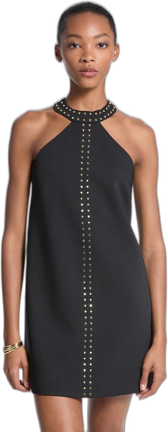 Michael Kors Womens Studded Halter Mini Dress