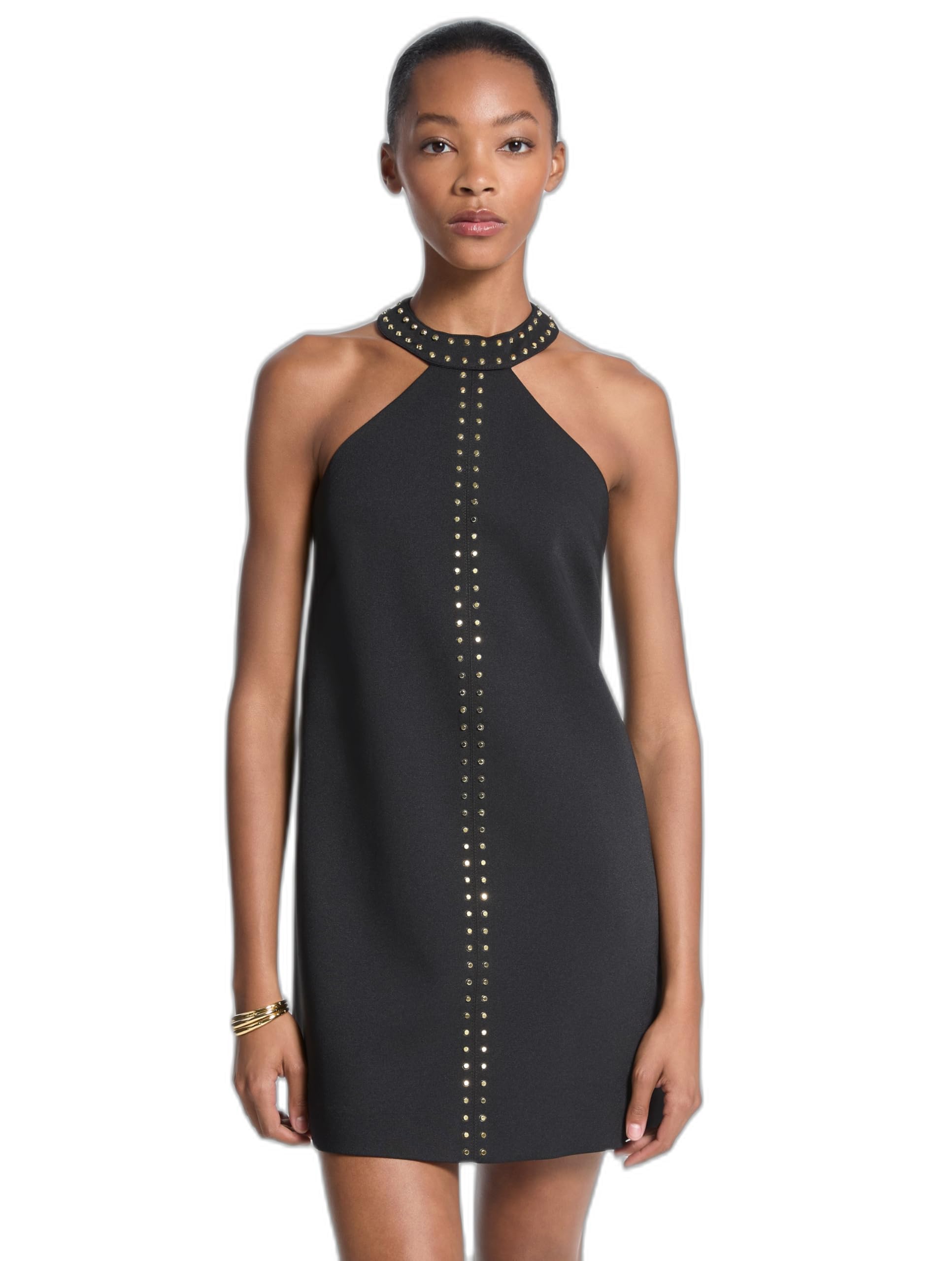 Michael Kors Womens Studded Halter Mini Dress