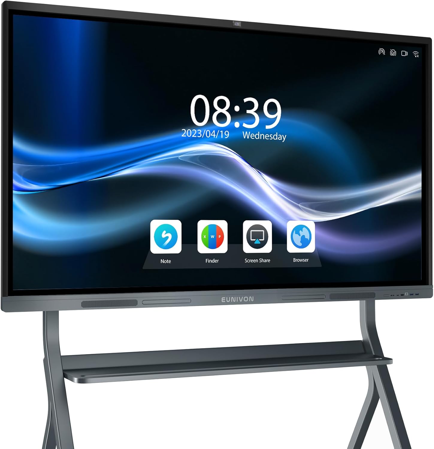 Smart Board, 65'' 4K UHD Smart Board, Touch Screen Electronic Whiteboard, Interactive Whiteboard for Classroom and Business (with a Stand)