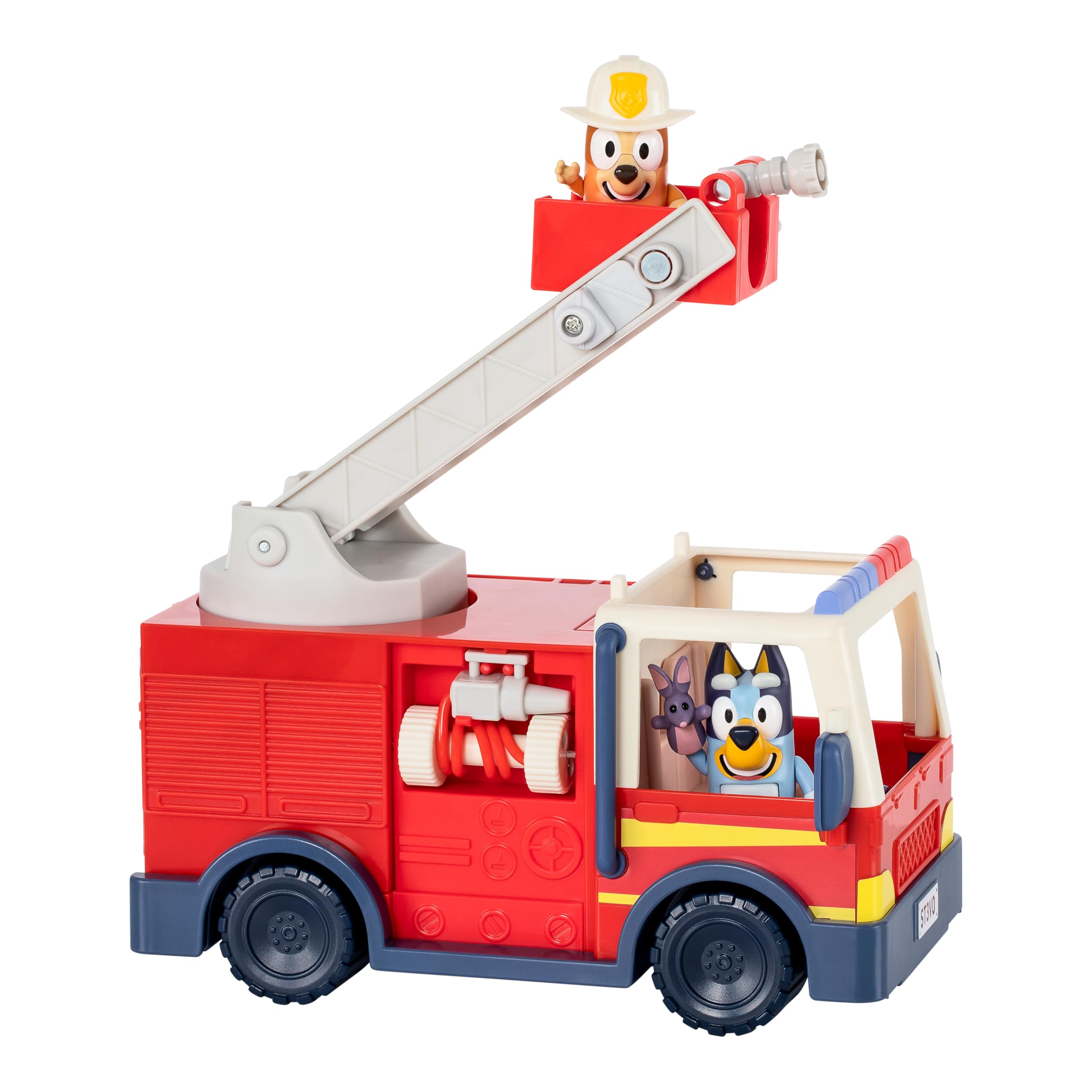 BlueY Camion de Pompier Camion de Pompiers avec Figurines de, de Bingo en pompière et de Bob Bilby . Dresse l’échelle, pivote-la et déroule la Lance . - 3