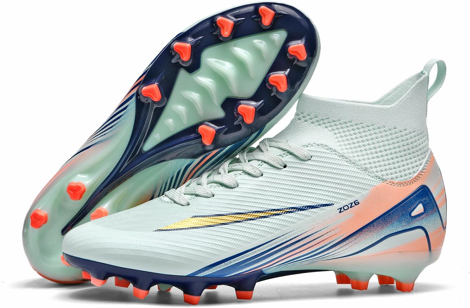 KikaluoMen's High Top Soccer Shoes AG Long Spikes Men's and Women's High-Top Students Game Sports Training Soccer Cleats Shoes