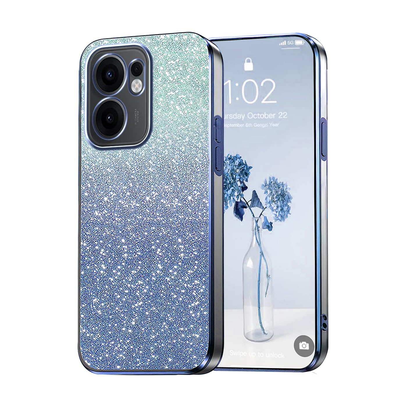 Glitter Bling Cover E Vetrino Compatible with Oppo Reno13 FS / 13 F