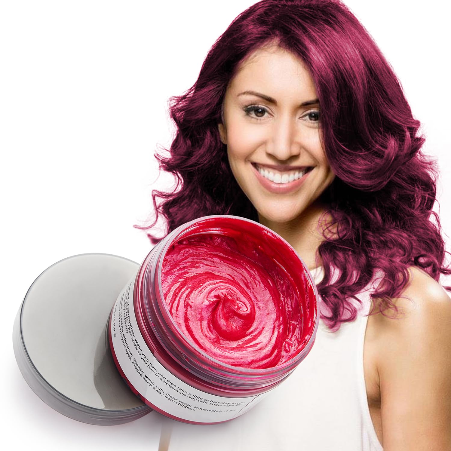 Pink red hair color wax