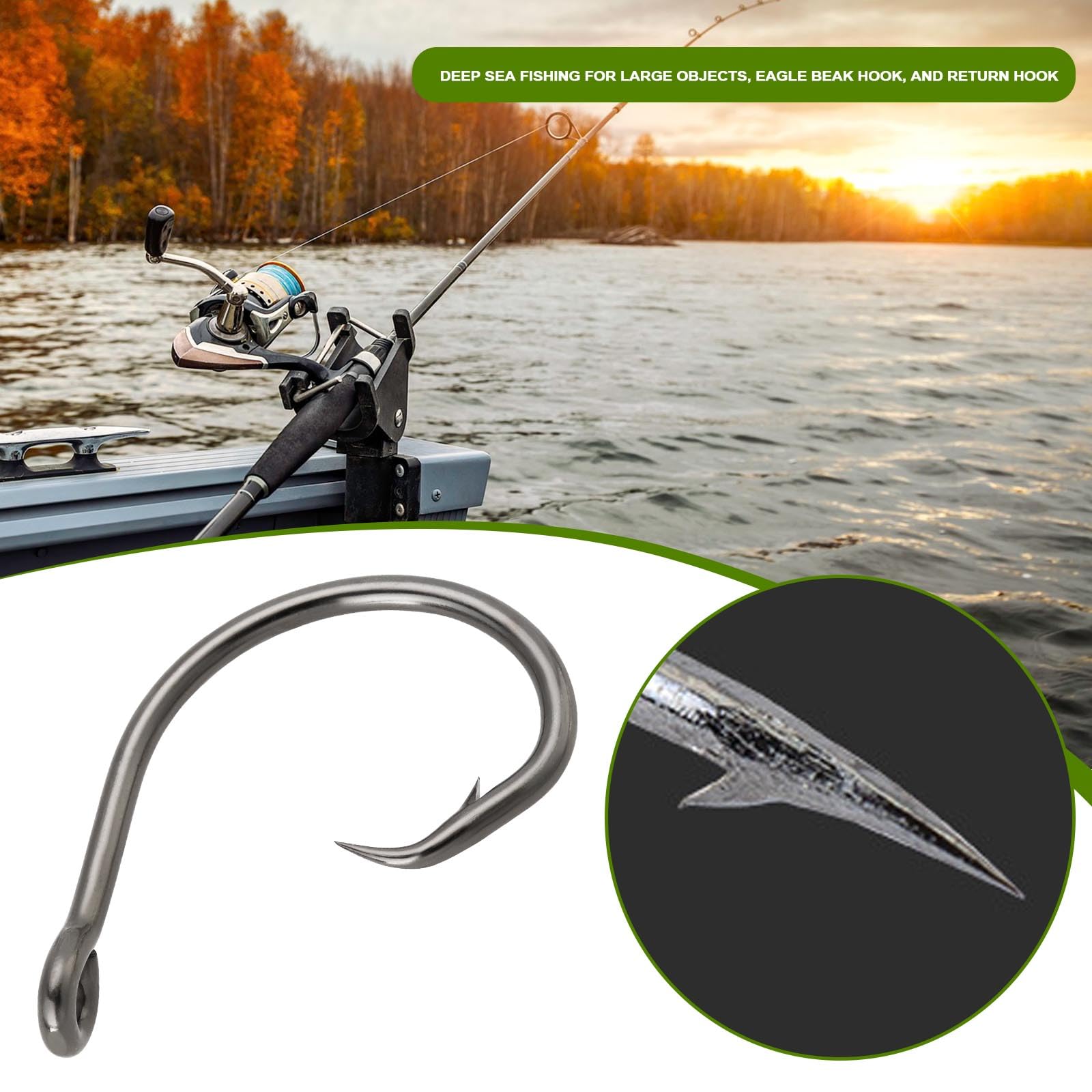 WIFREO 5/0-13/0 Amo da pesca in acqua salata in acciaio inossidabile Big Game Jigging Tonno Squalo Esca da pesca Ami da pesca resistenti 7691  18