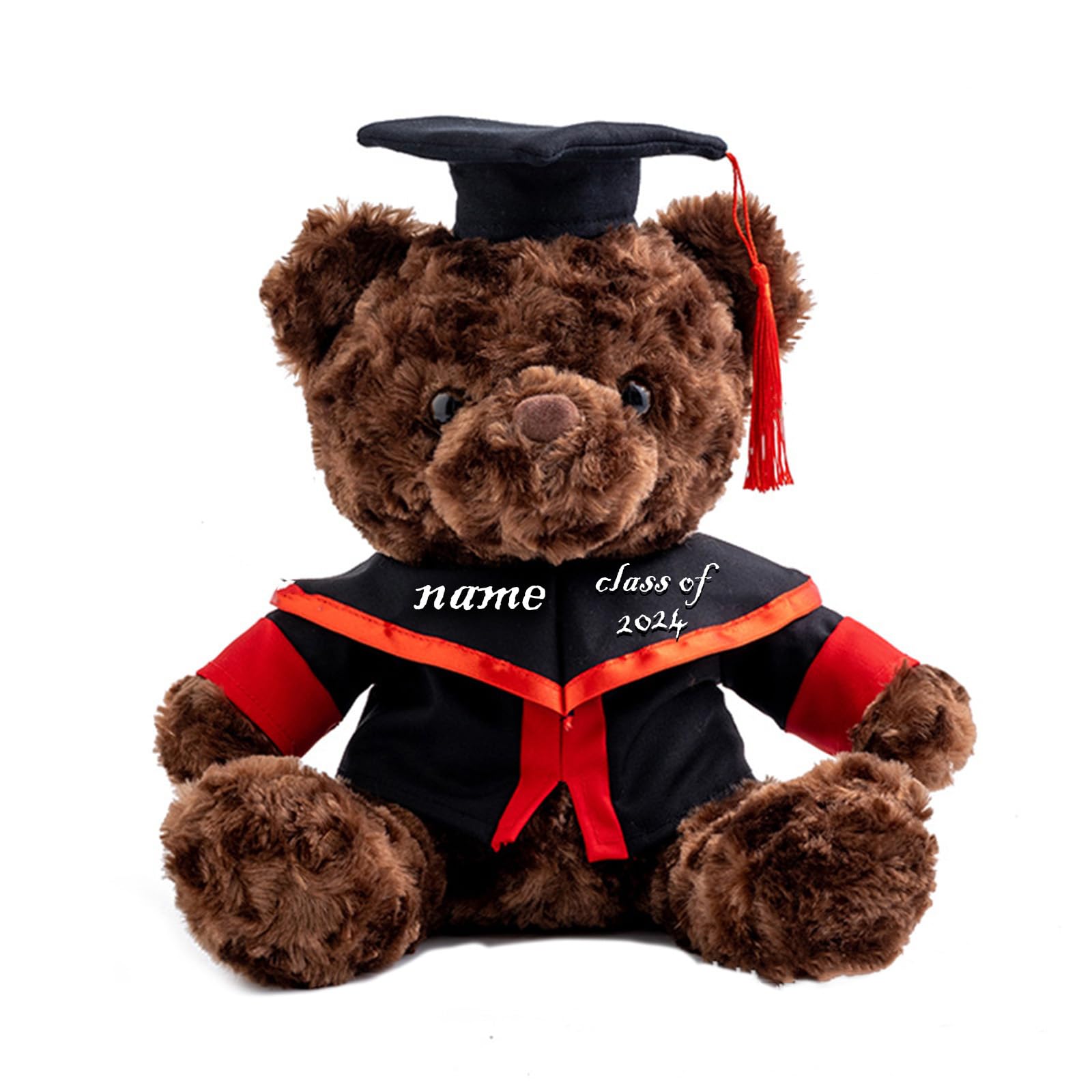 Personalised Graduation Bear Class of 2024, Graduation Gifts for Her with Customised Text, Personalised Teddy Bear as Graduation Gifts for Him High School College Graduation 2024 (10 inch-Black 8)