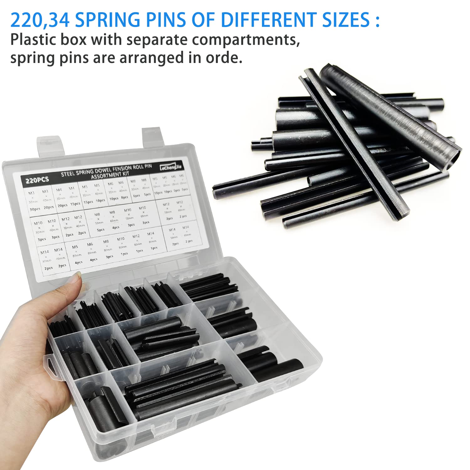 Split End Trimmer 460 Pcs Roll Pins Assorted, Slotted Spring Roll Pins ...