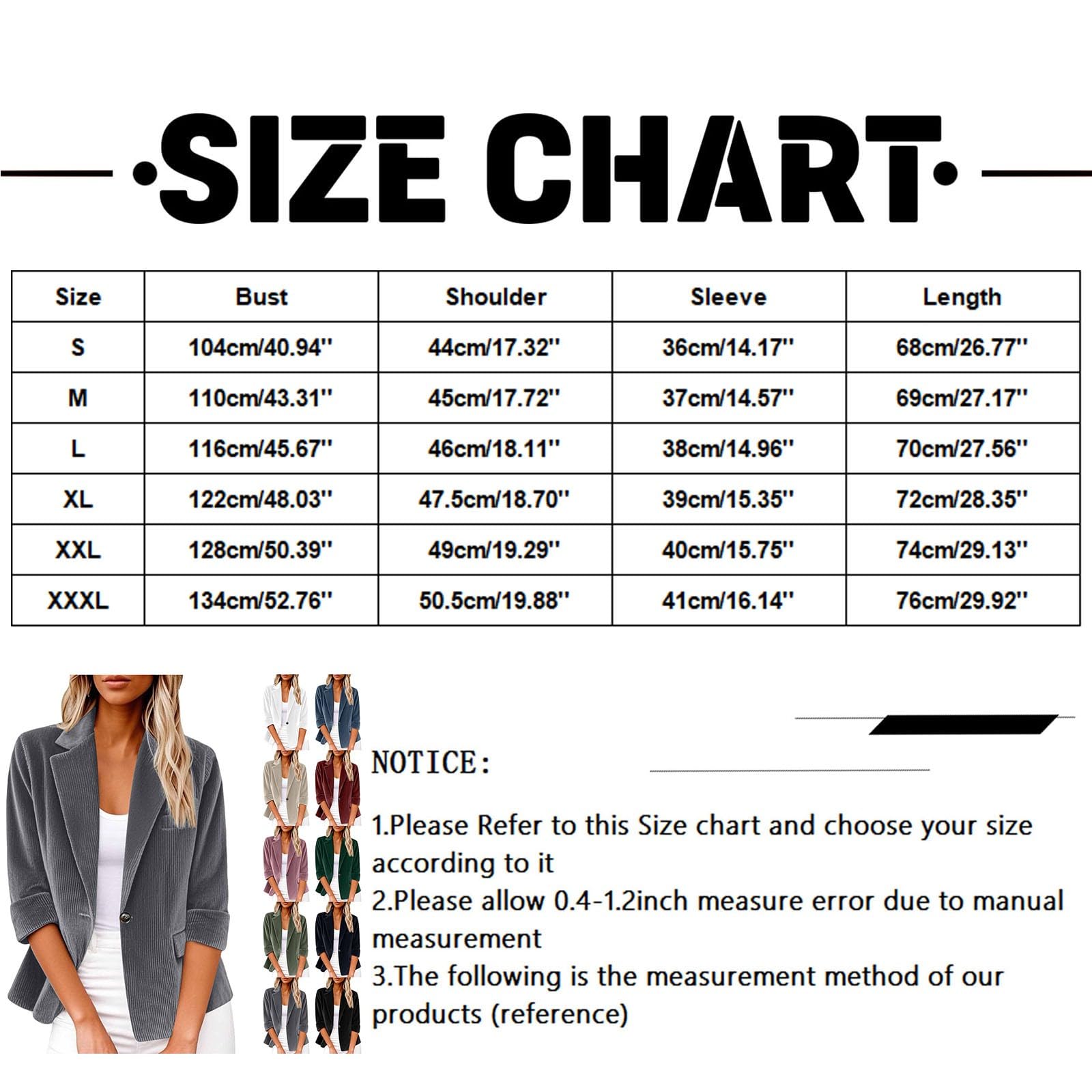 Cocila Veste De Costume DéContractéE en Velours CôTelé pour Femme Couleur Unie Style DéContracté Au Quotidien Manteau en Tendance Veste Femmes Demi Saison Vestes De RandonnéE Femmes Polaire