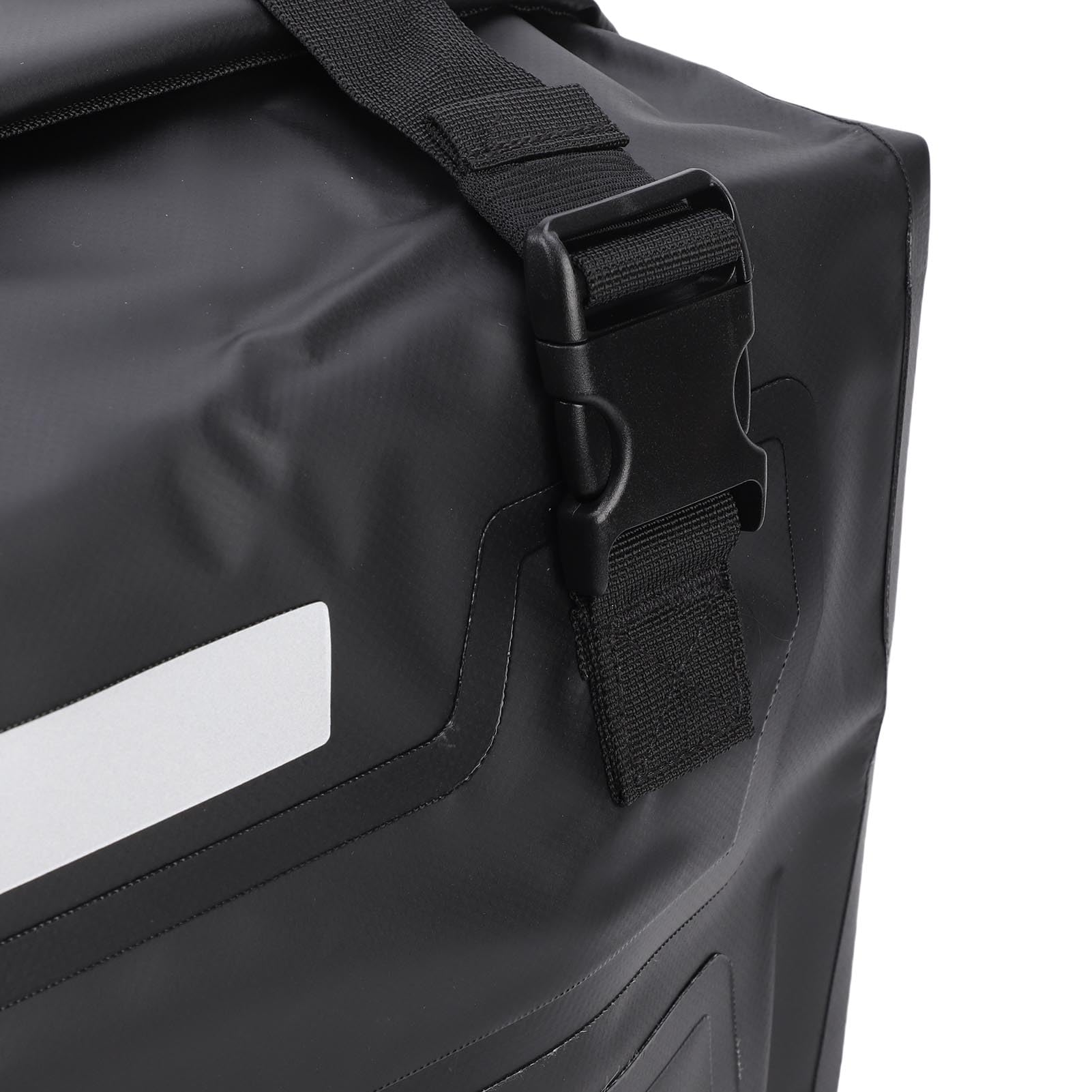 Drfeify Motorrad-Satteltaschen, wasserdichte PVC-Motorrad-Gepäcktasche, 30 L auf Jeder Seite, Abnehmbare Rahmenhalterung mit Rolldeckel und Formbeständigkeit für Pendler, Tourenfahrer