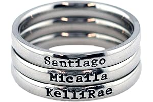 Customizable Stainless Steel Stackable Personalized Stacking Name Ring