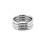 3mm Stackable Stainless Steel Personalized Custom Stacking Name Ring(s) - SANTIAGO