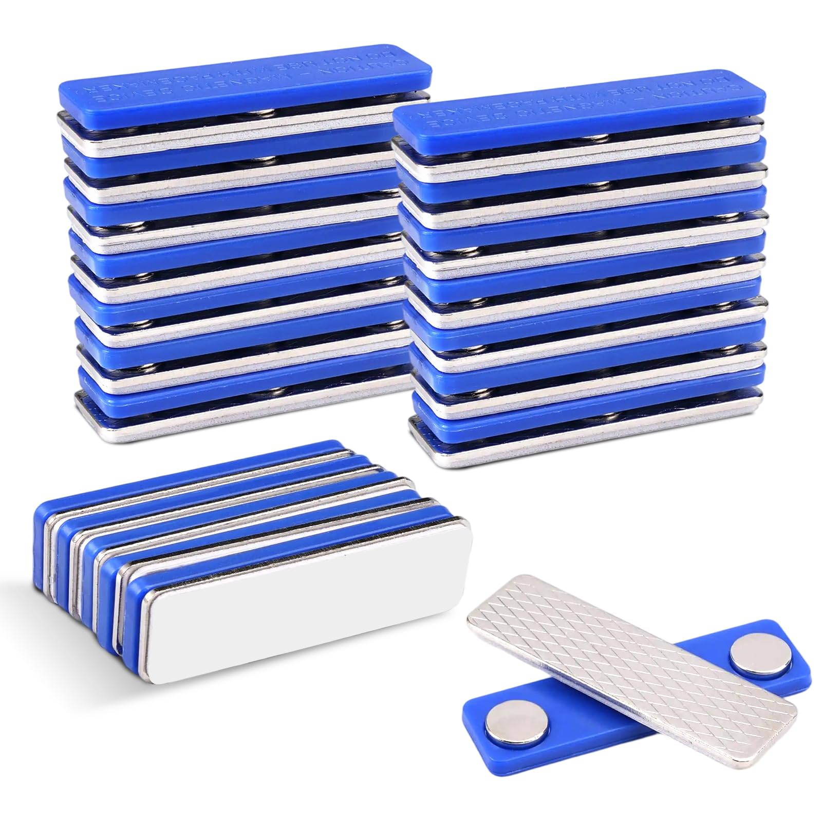 20 Targhette Magnetiche Per Badge - Con Magneti Al Neodimio, Supporto Acrilico E Nastro 3M, 72x32mm - Foto 8