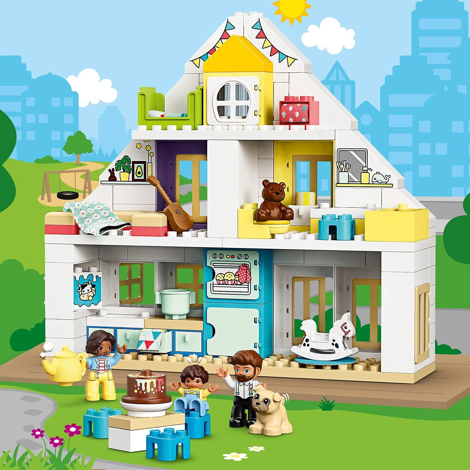 LEGO 10929 DUPLO Town Modular Playhouse 3in1 Set, Dolls House for 2