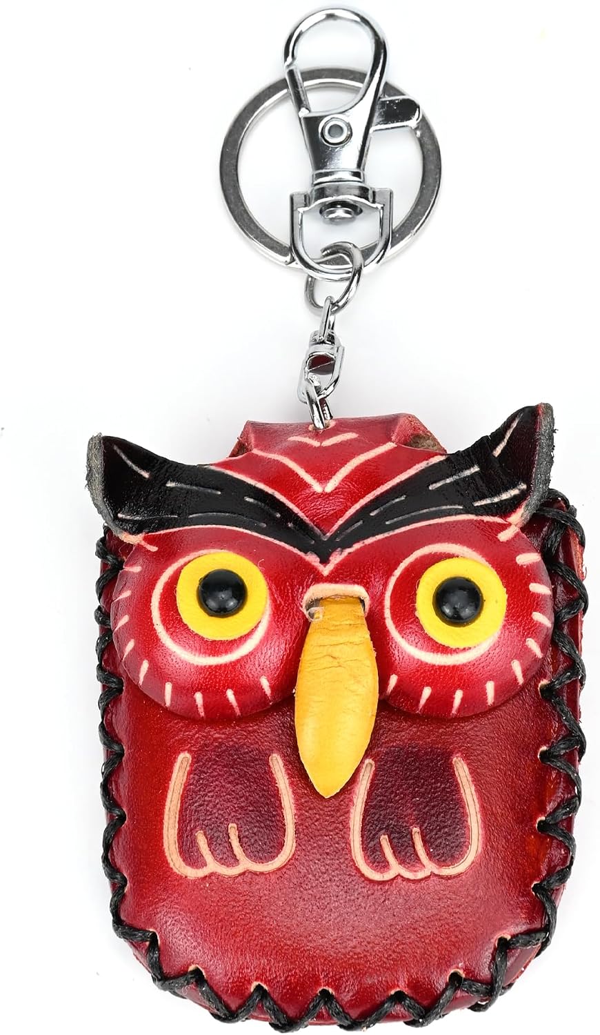 Leather KeyChain Vintage Handmade Coin Purse Earbuds Storage Bag Cute Car Key Accessories