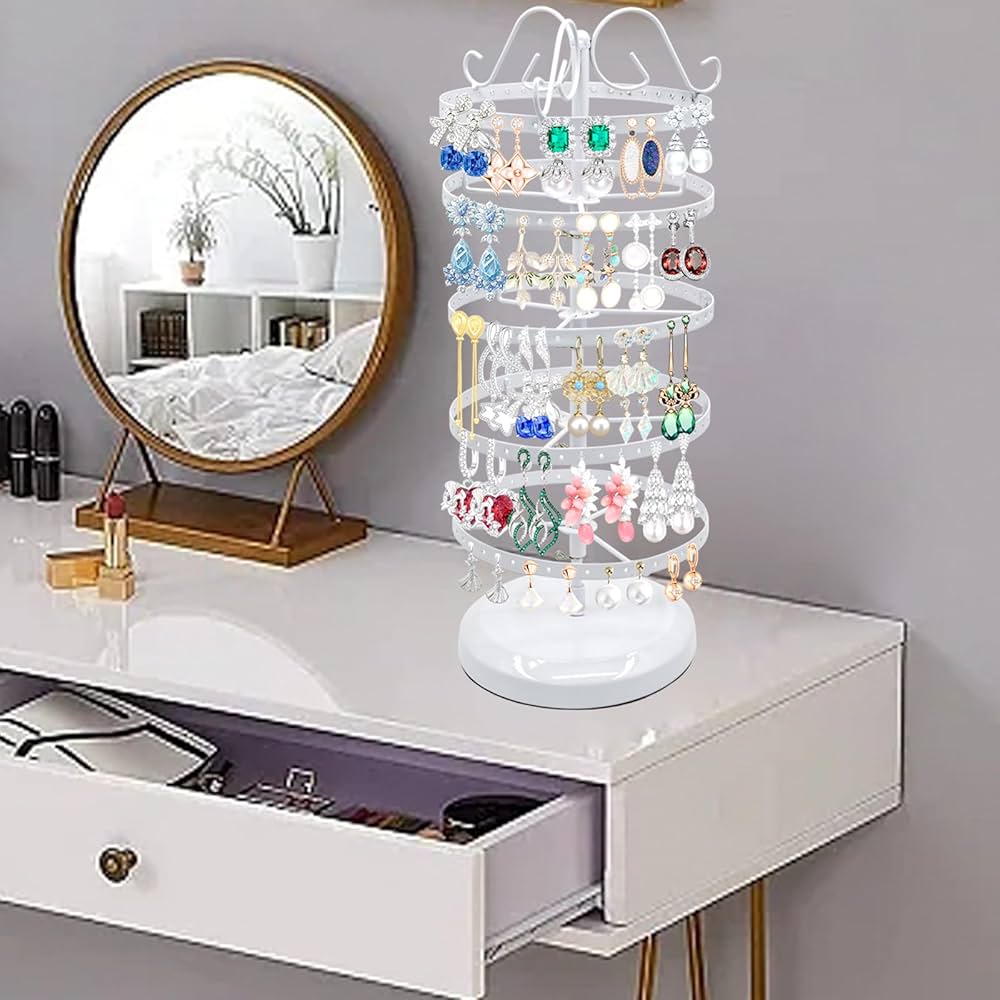 Amazon｜MrMrKura ピアススタンド 回転 5段 アクセサリー 収納 40