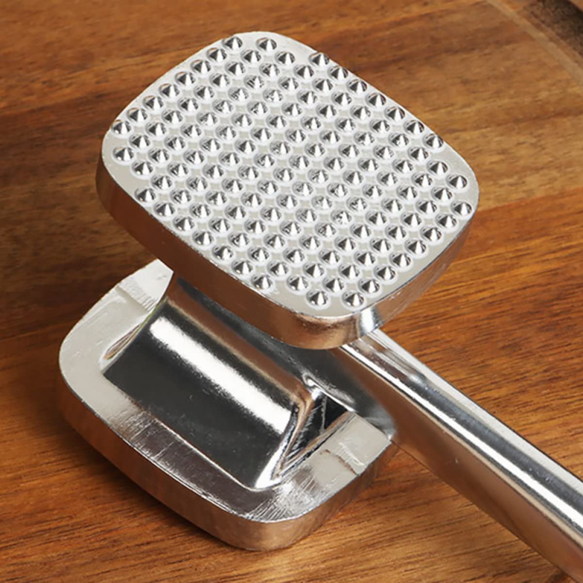 SOLUSTRE Double Sided Meat Hammer Aluminum Alloy Kitchen Tenderizer for Steak Beef Chicken More Versatile Cooking Tool for Home Restaurant Use Easy to Store Non Slip Design