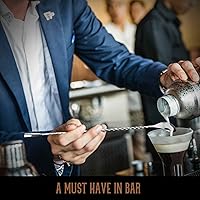 Vista 4 de Hiware LZS13B - Cuchara mezcladora de acero inoxidable de 12 pulgadas, diseño en espiral, cuchara coctelera