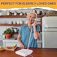 Vista 6 de Uvital Big Button Phone for Seniors, Corded Landline Phone with 9 One-Touch Dialing Big Buttons, Hands-Free Calling, Loud Ringer, Easy to Use for