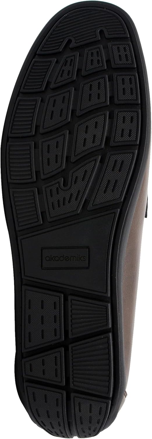 AKADEMIKS Men's Textured Slip On Driving Loafers Memory Foam Casual Dress Shoes