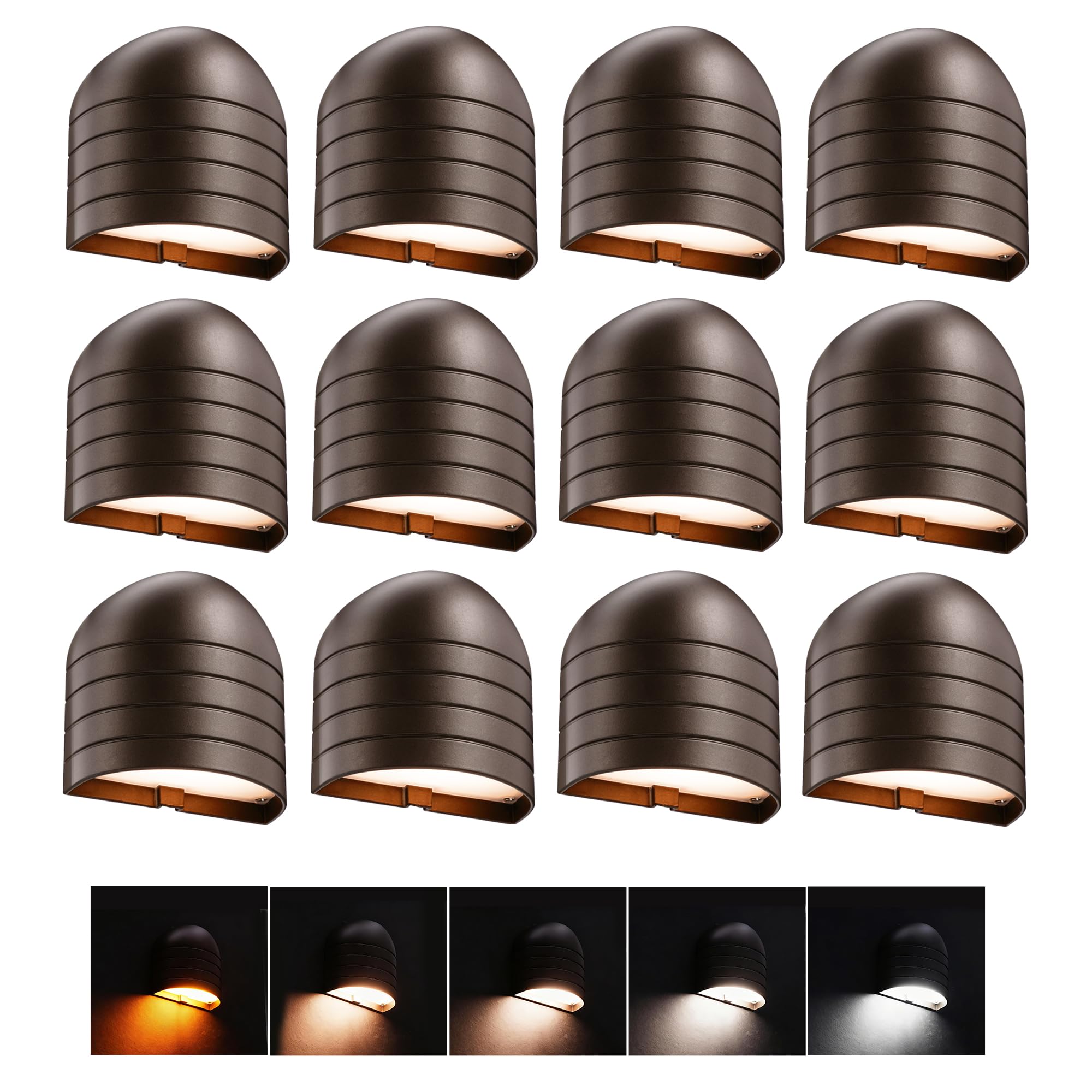 View 1 of [12 Pack] CLOUDY BAY Low Voltage Fence Lights,12-24V AC/DC 5.5W LED Deck Lights for Outdoor Railing Landscape Lighting,1800K/2700K/3000K/4000K/5000K Selectable,Oil Rubbed Bronze