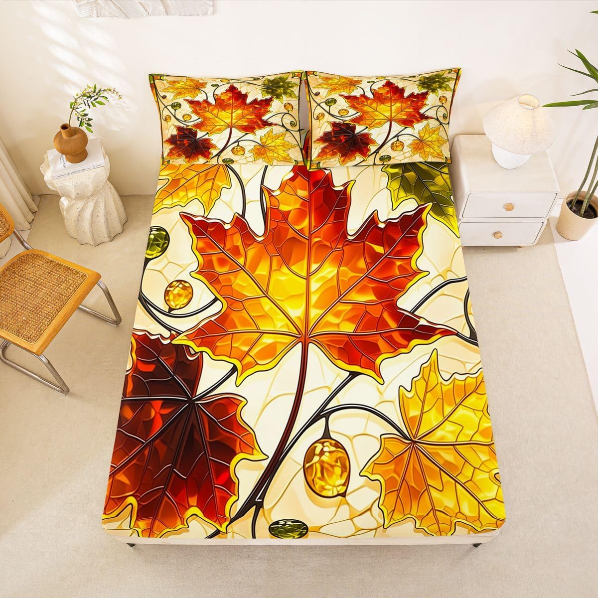 Erosebridal Fall Harvest Bed Sheets Full for Girls Boys Kids