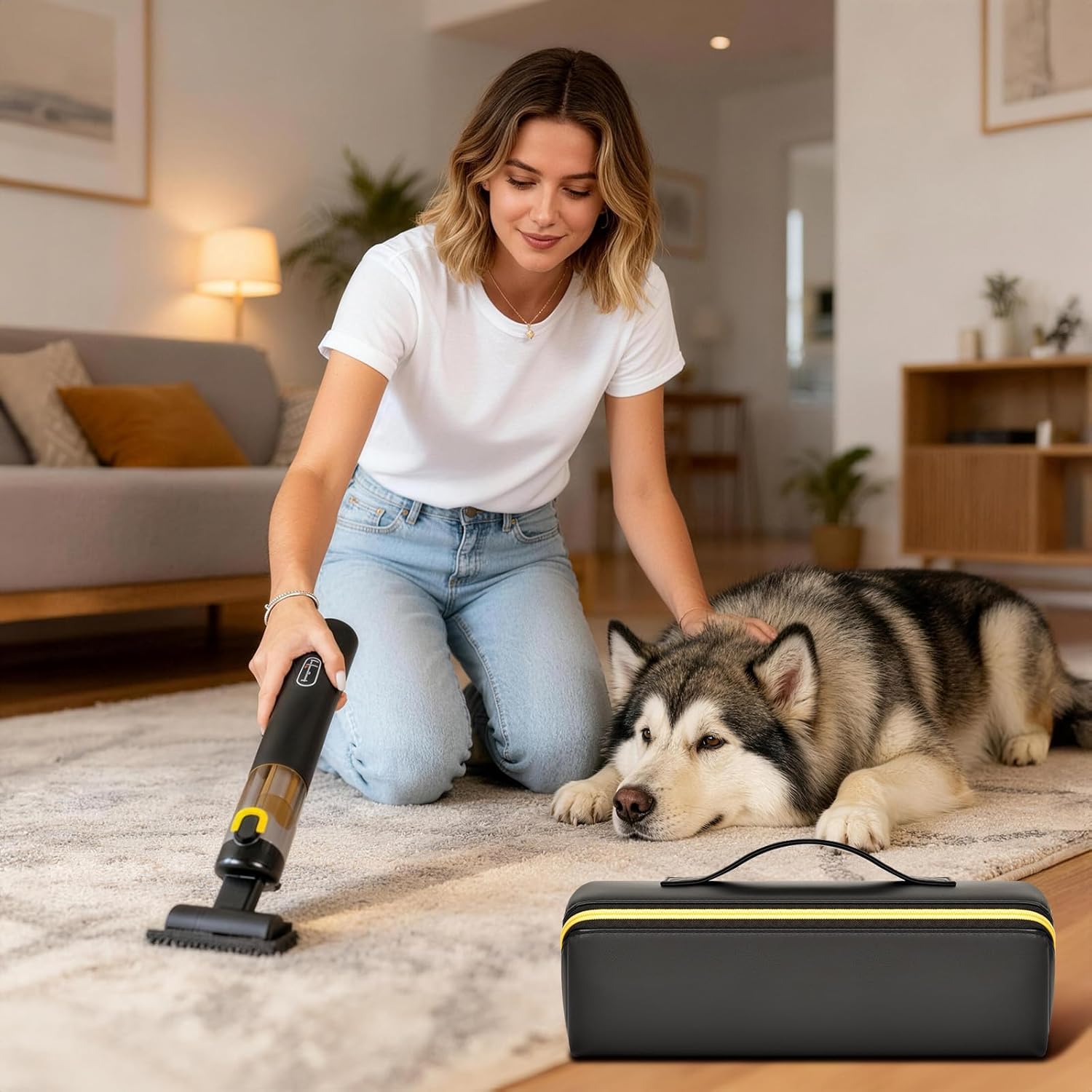 SAIKA Bag for Fanttik Slim V8/ V10 APEX Car Vacuum, Portable Mini Cordless Vacuum Storage Holder for Suction Power, Type-C Charge, Car Accessories (Case Only) - Image 6